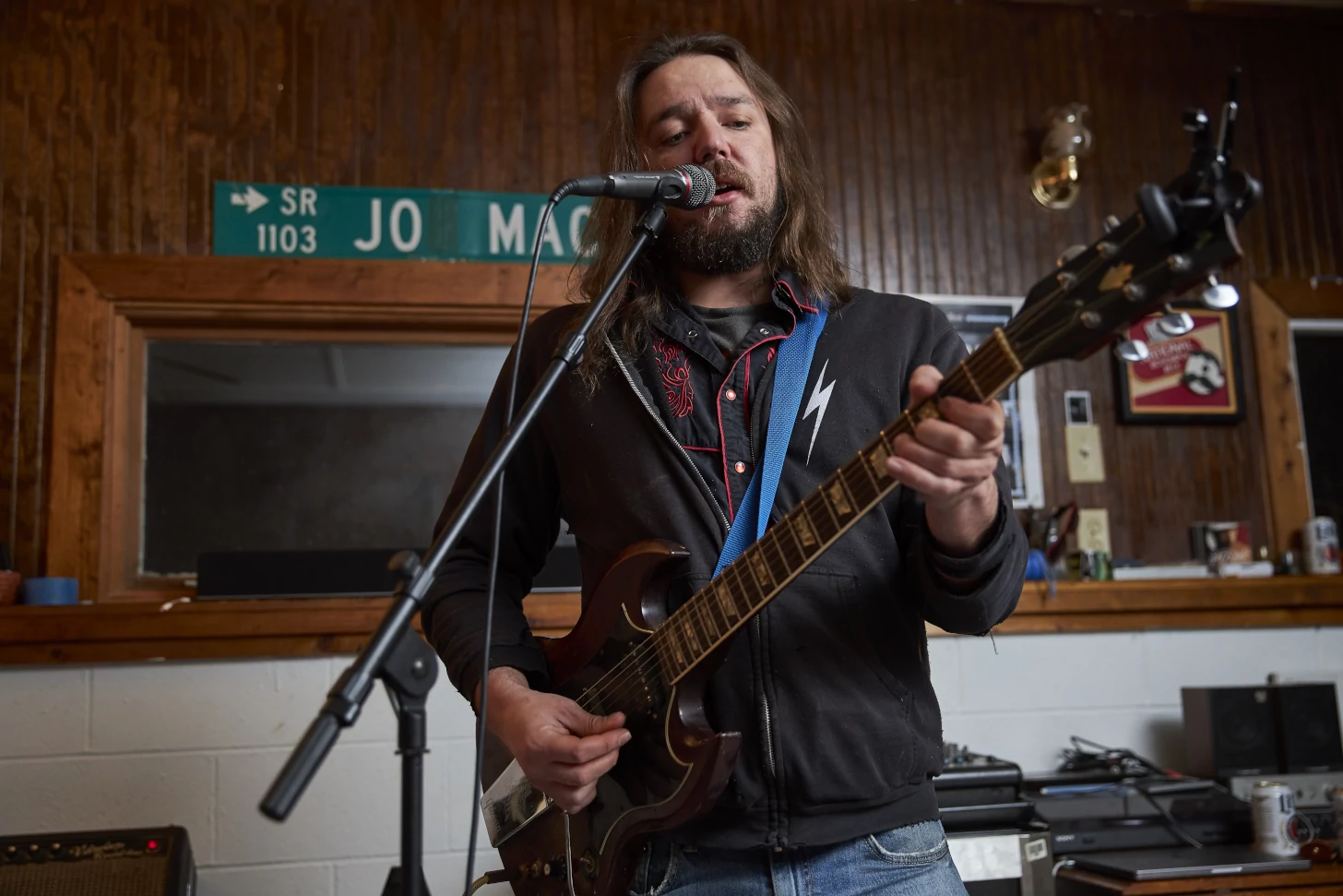 Zach White playing guitar